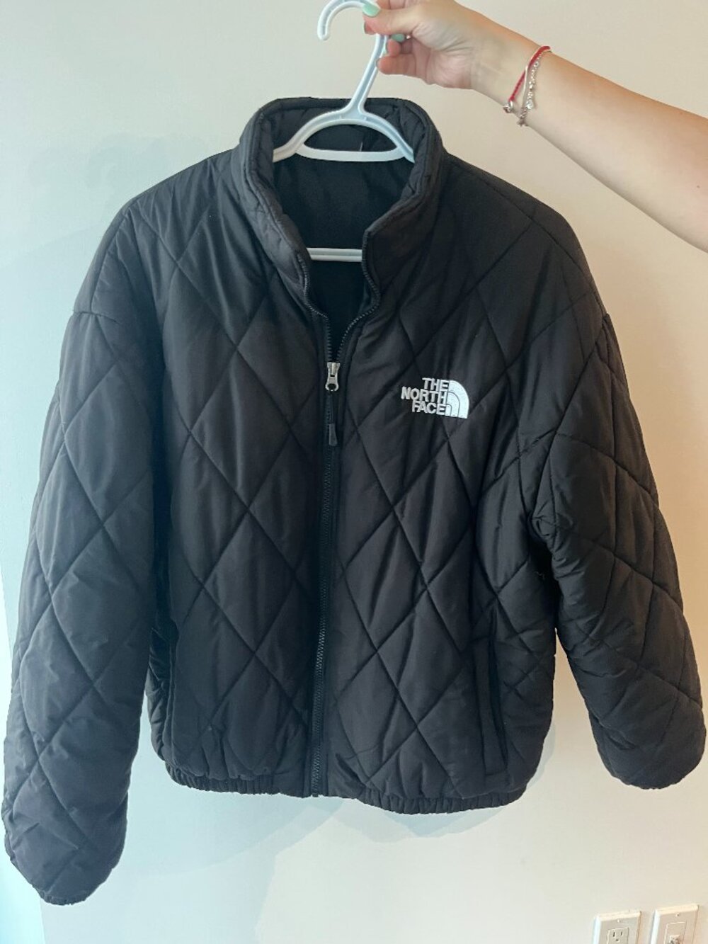 The North Face Diamond Quilted Insulated Nylon Bomber Jacket Black